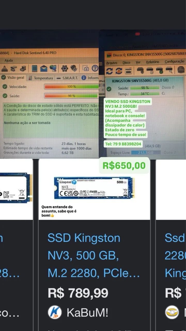 SSD KINGSTON NV3 M.2 500GB