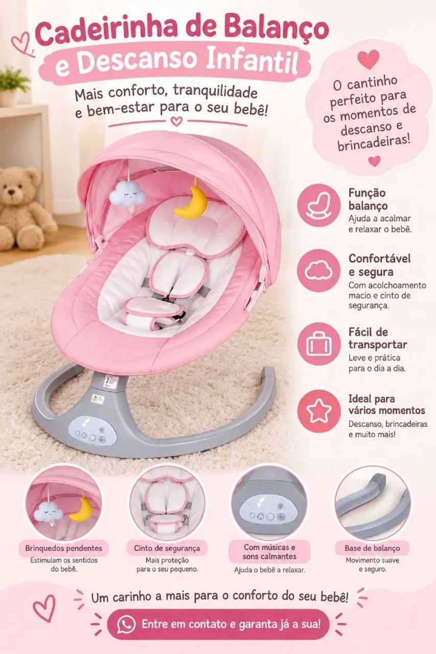 Cadeira de balanço e descanso infantil 