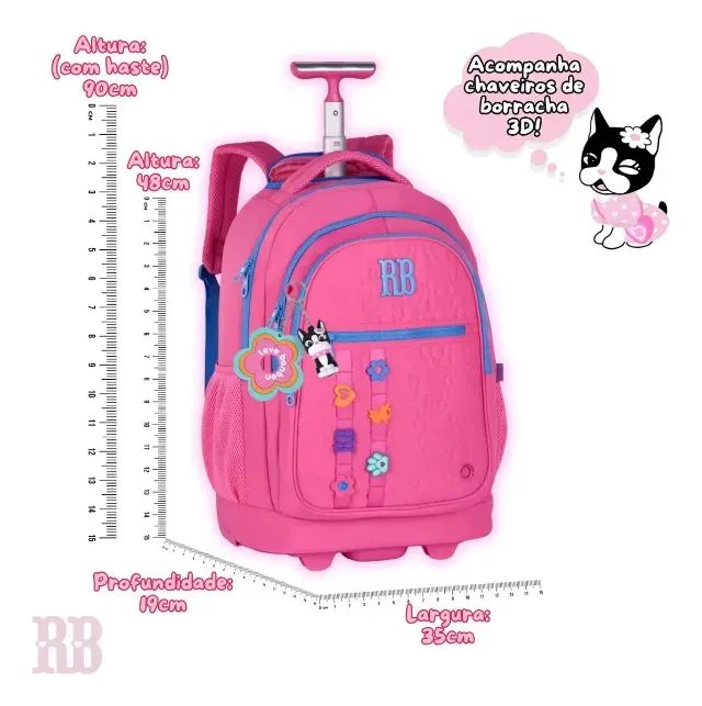 Kit Escolar Mochila De Rodinhas Rebecca Bonbon Juvenil Teen