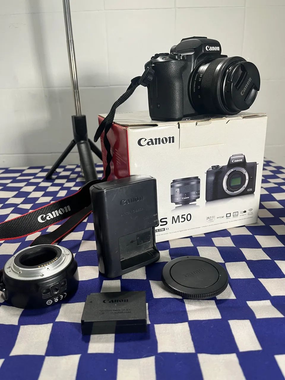 Canon M50 + lente 15-45mm (lente original do kit)