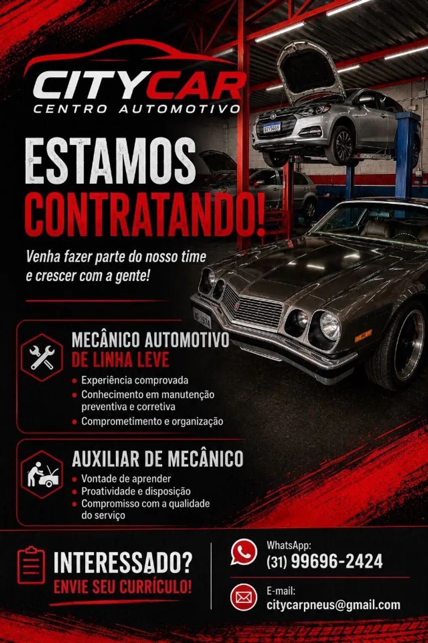 VAGA PARA MECÂNICO E AUXILIAR