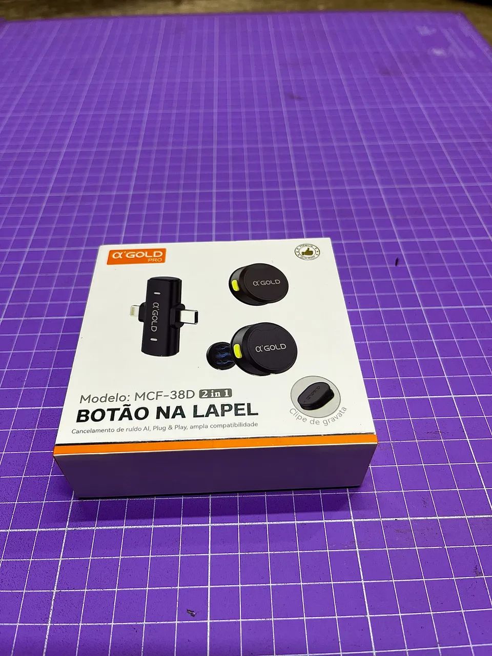     Microfone de Lapela Sem Fio Ox?Gold Pro 2 em 1 USB-C e iPhone - Foto 2