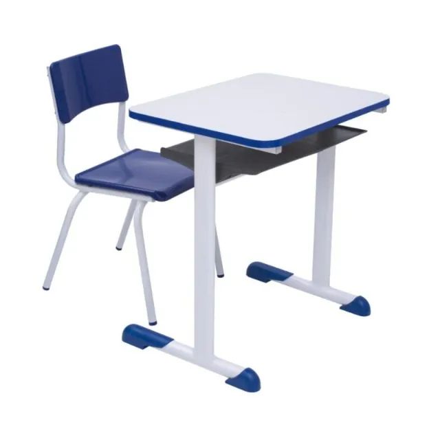 Kit Escolar Infantil Azul Mesa E Cadeira Resistente Alta Durabilidade 40091
