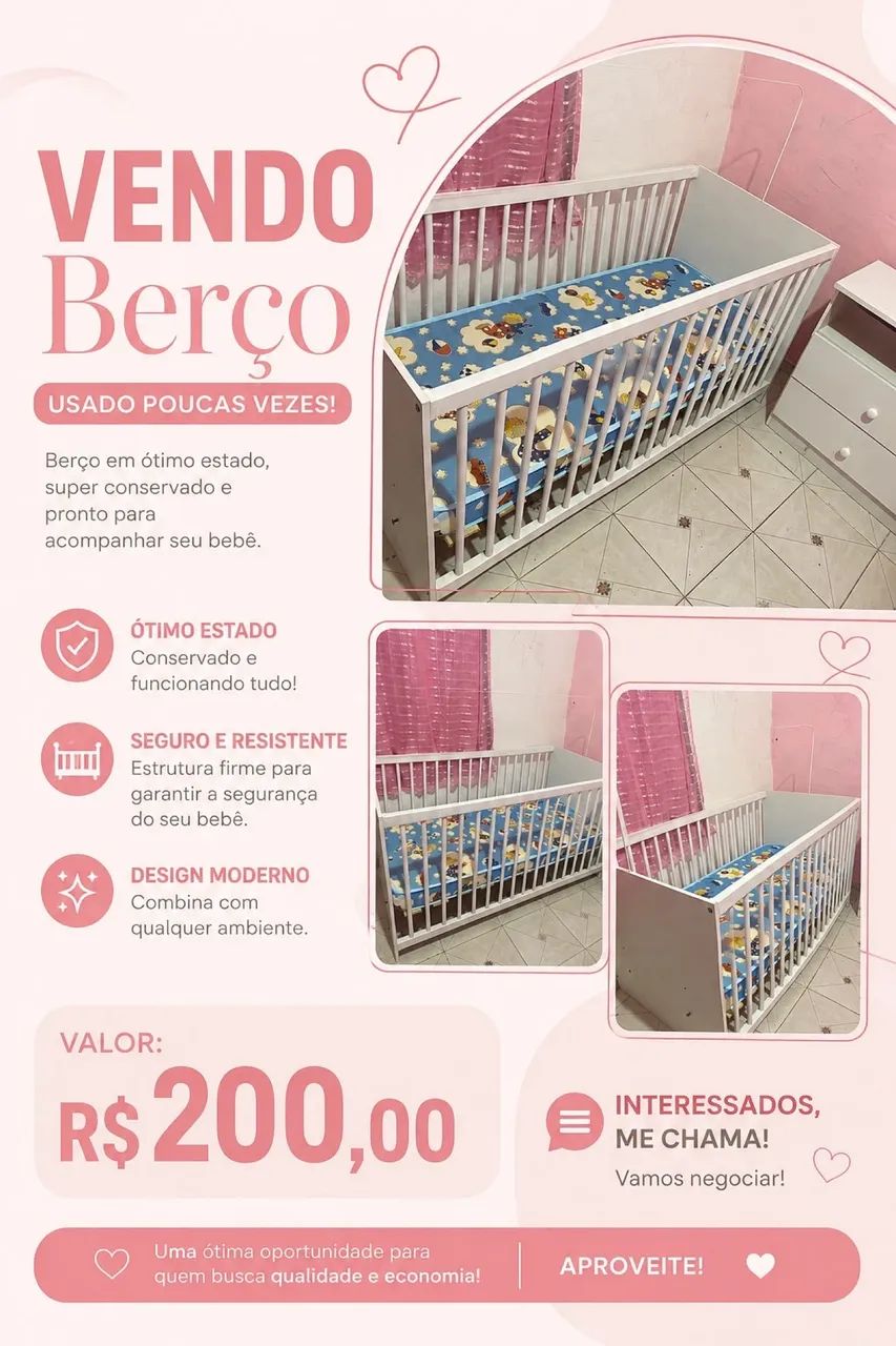 Vendo Berço com colchão 