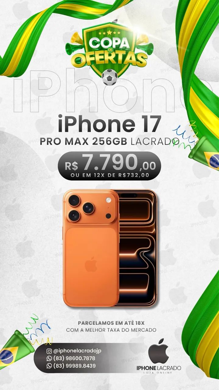 iPhone 17 pro Max 256gb lacrado todas as cores - Foto 3