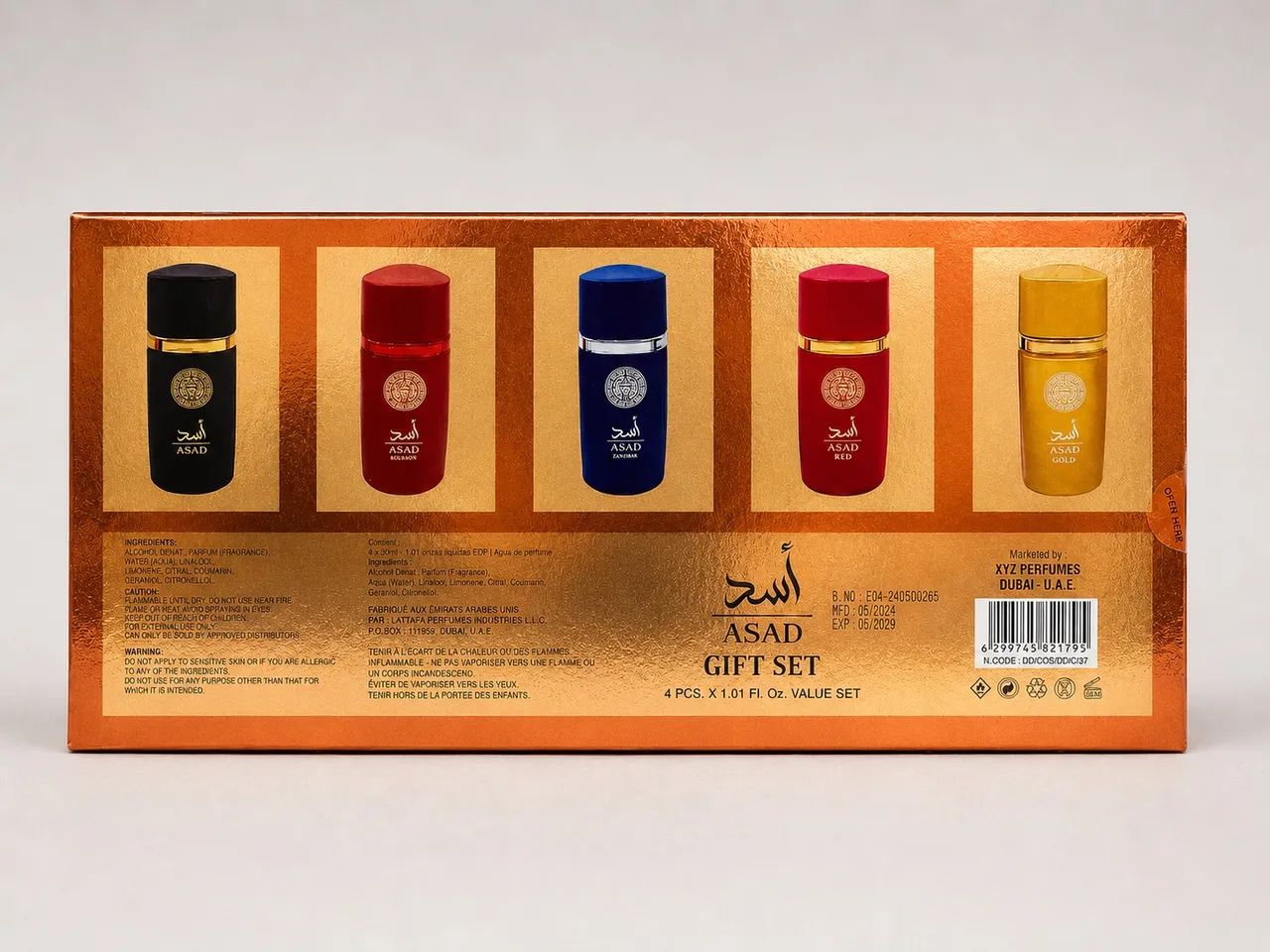 KIT perfumes árabes ASAD GIFT SET 5 un de 30 ml - importado lacrado - Foto 3