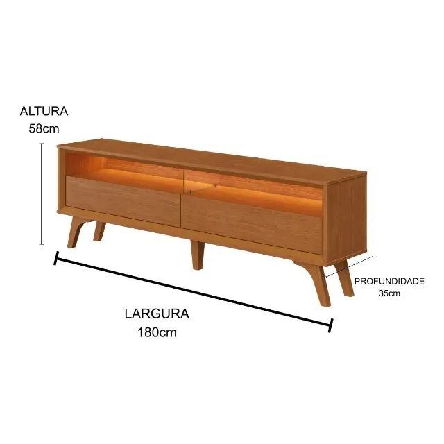 Novidade e preço baixo!! Rack até 75? Viena Produto 100% MDF e Com LED - Foto 2