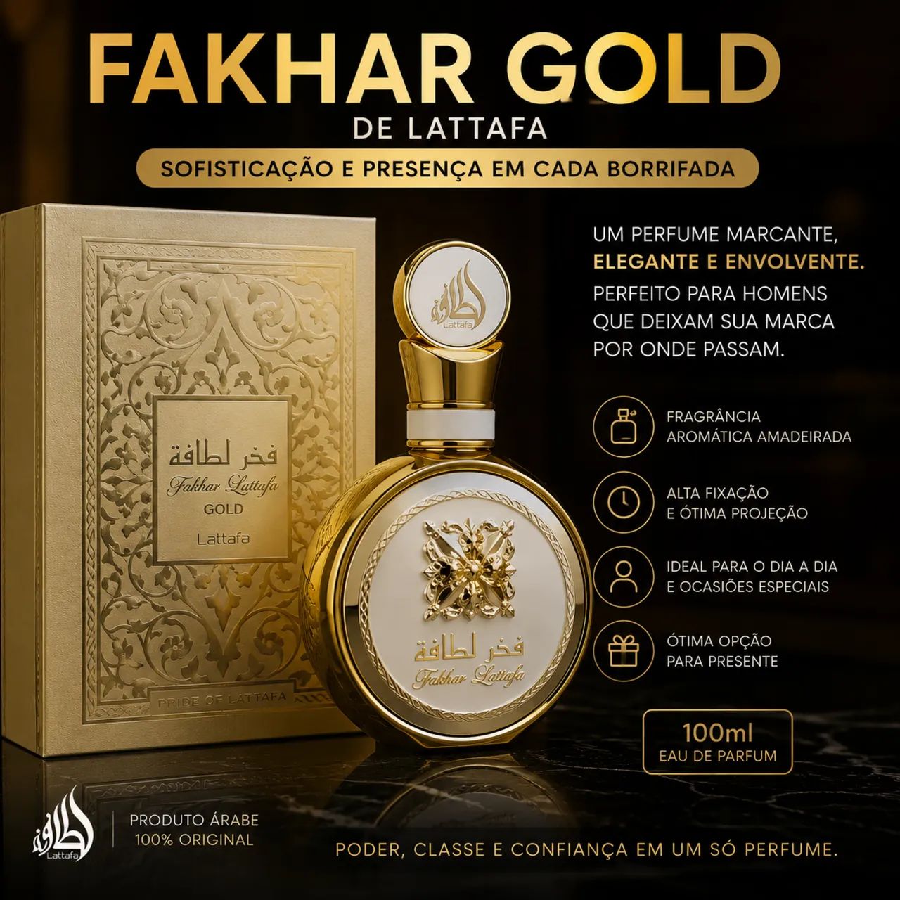 Perfume árabe fakhar Gold 