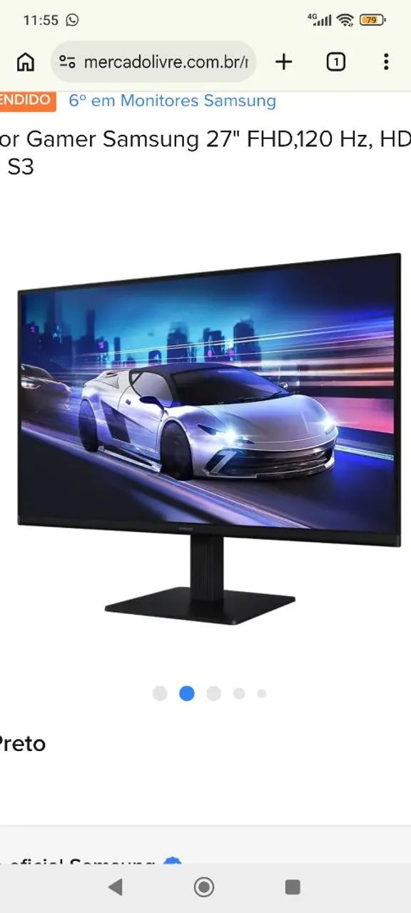 Monitor GAMER Samsung 27 (TELA IPS e 120hz) - Foto 2