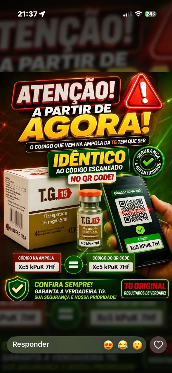 TG a unidade 230$. A caixa com 4 ampolas 780 reais  - Foto 3