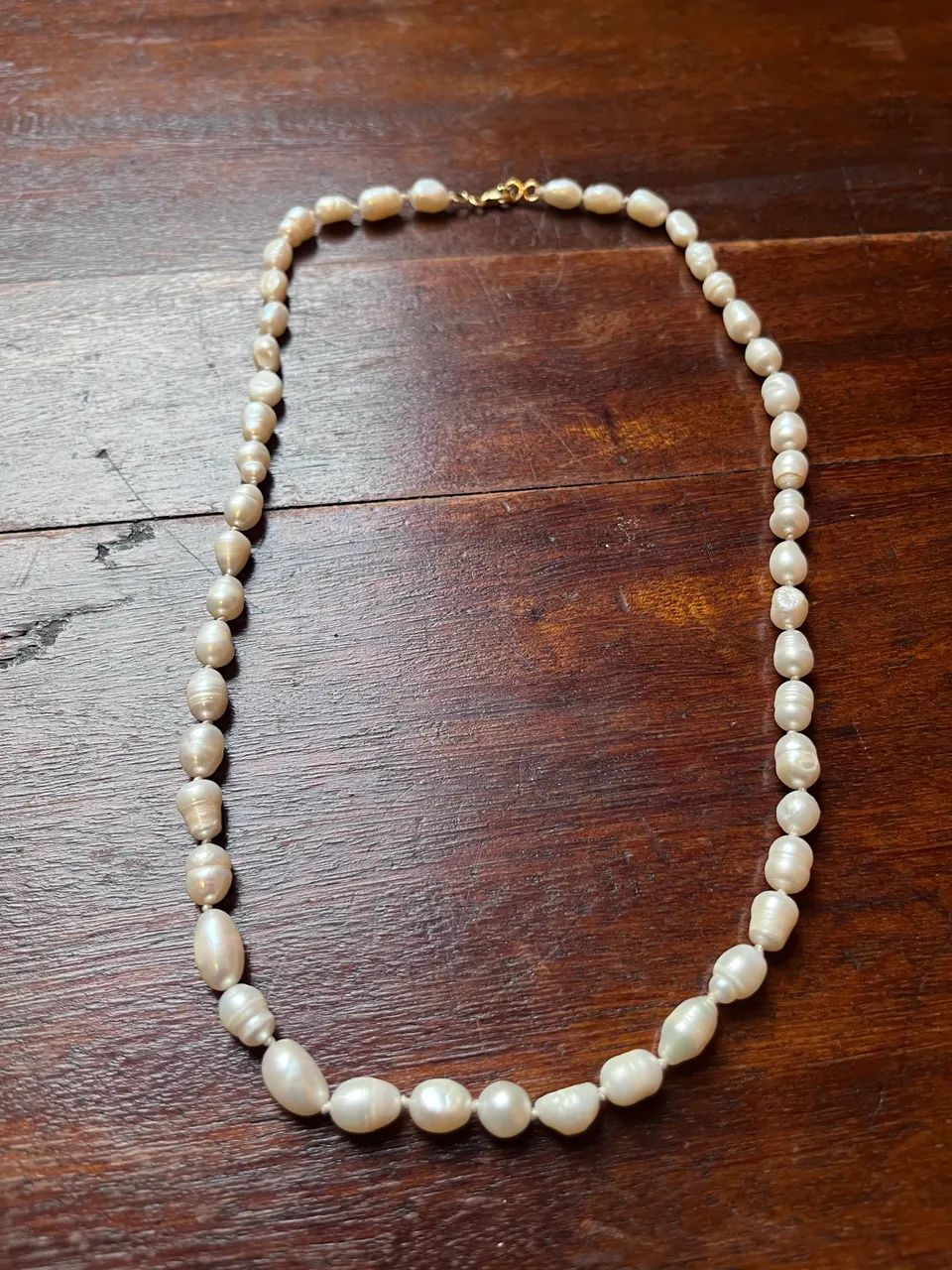 Colar de pérolas de água doce com fecho em ouro 750 - Foto 3