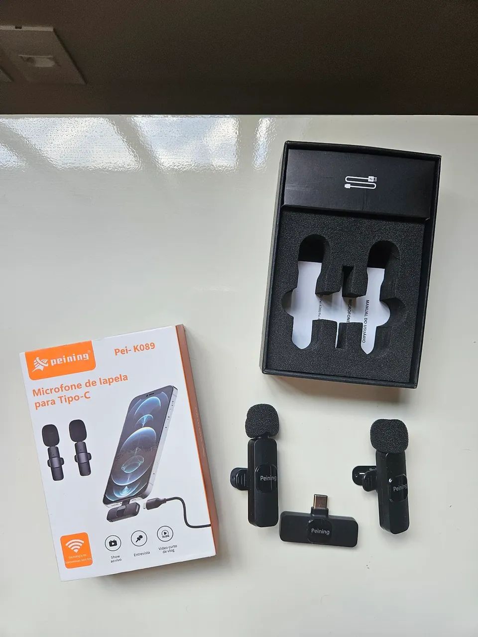 Microfone de lapela peining para tipo - c - Foto 2