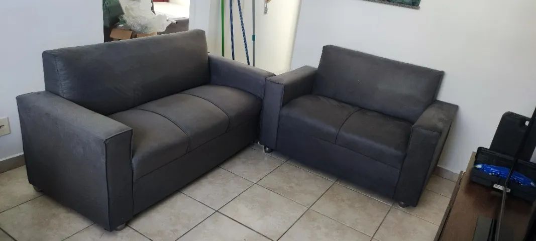 Sofá 2 e 3 assentos Material suede D33 Duravel Confortável Promoção - Foto 4