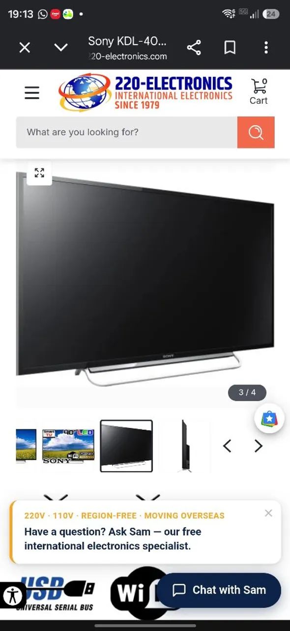 Smart TV LED 40" Sony Bravia KDL-40W605B