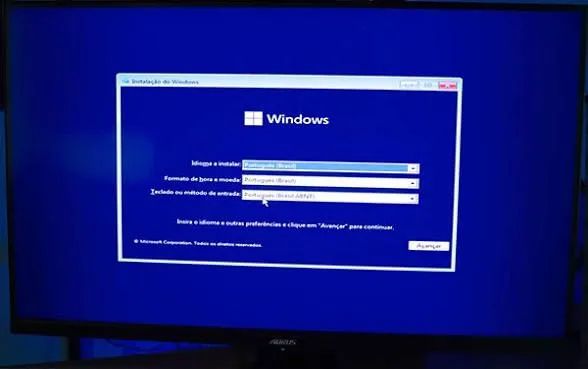 Formatação e instalação do windows 11 