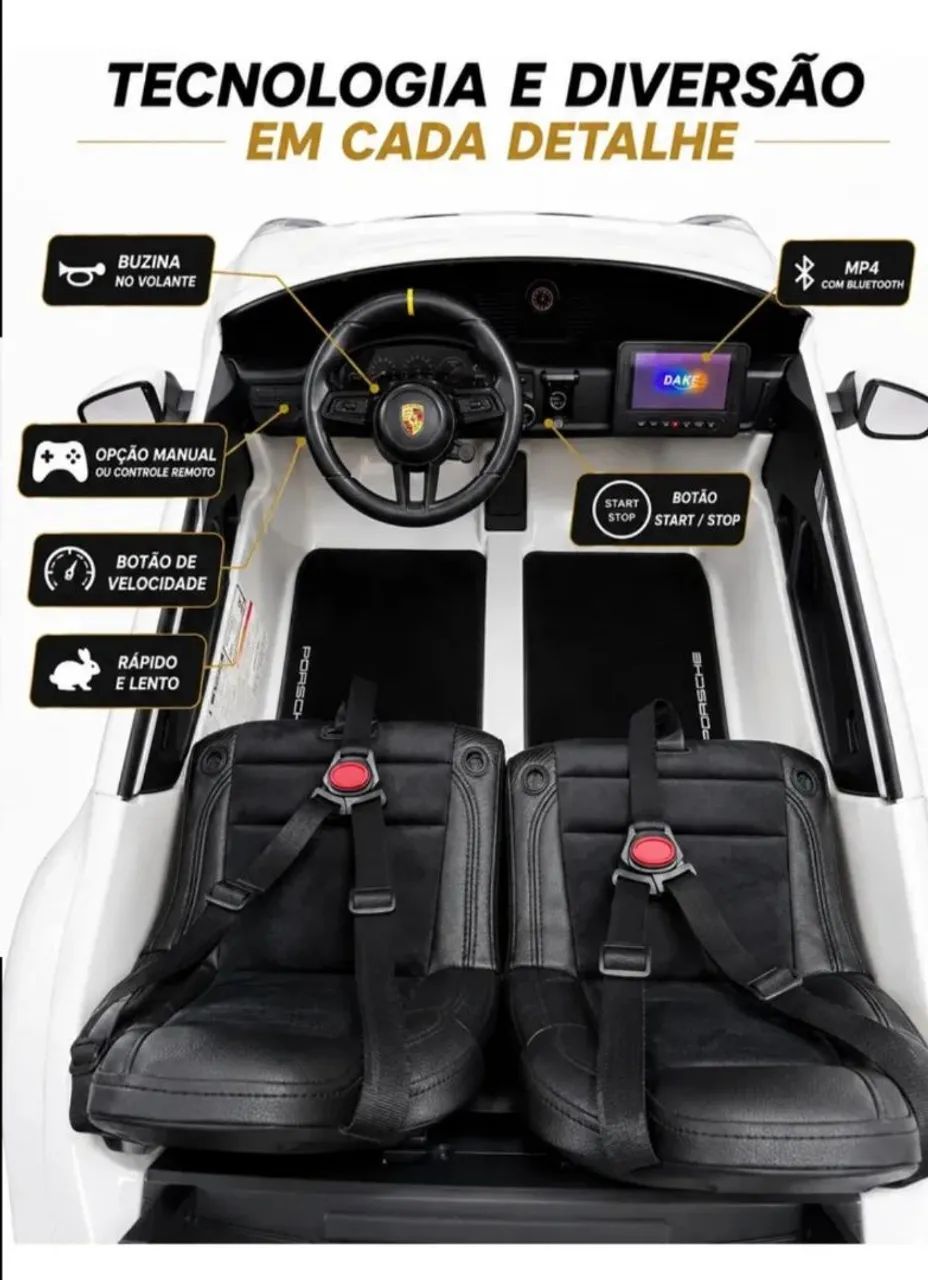 CARRINHO ELÉTRICO PORSCHE GT3 24V 4X4  - Foto 3