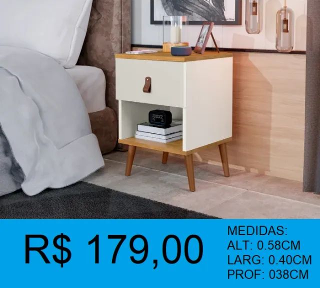 Mesa de cabeceira duas gavetas reposição - temos a pronta entrega 