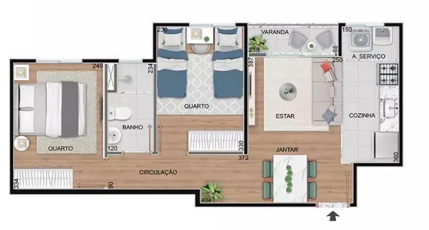 PLANTA 44m²
