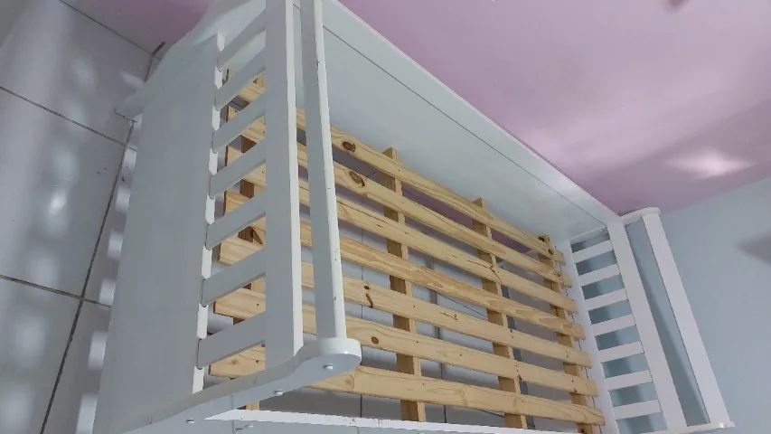 Cama Solteirão Branca em MDF - Seminova - Gramame/JP - Foto 2