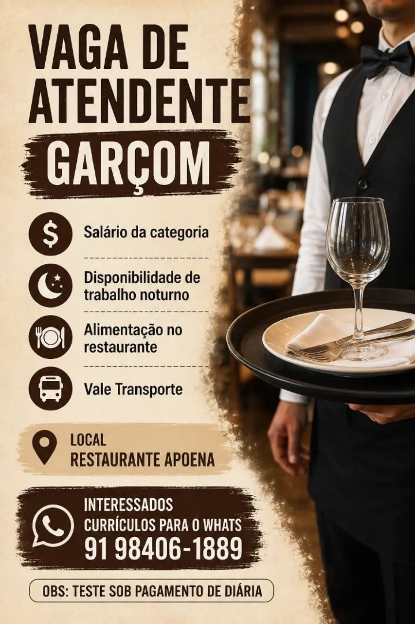 VAGA GARÇOM 