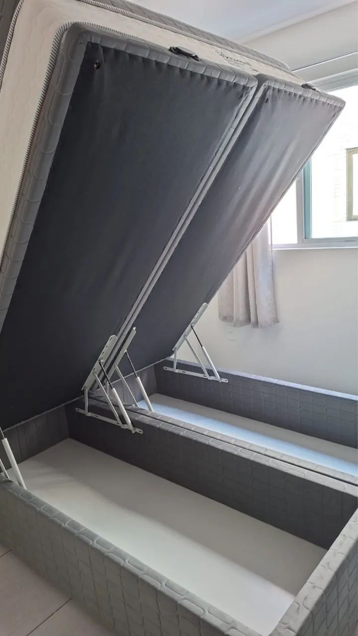 Vendo cama box casal querem com baú - Foto 4