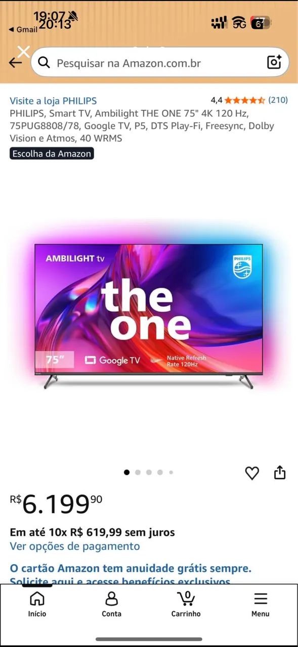 Smart TV Philips The One 75 polegadas