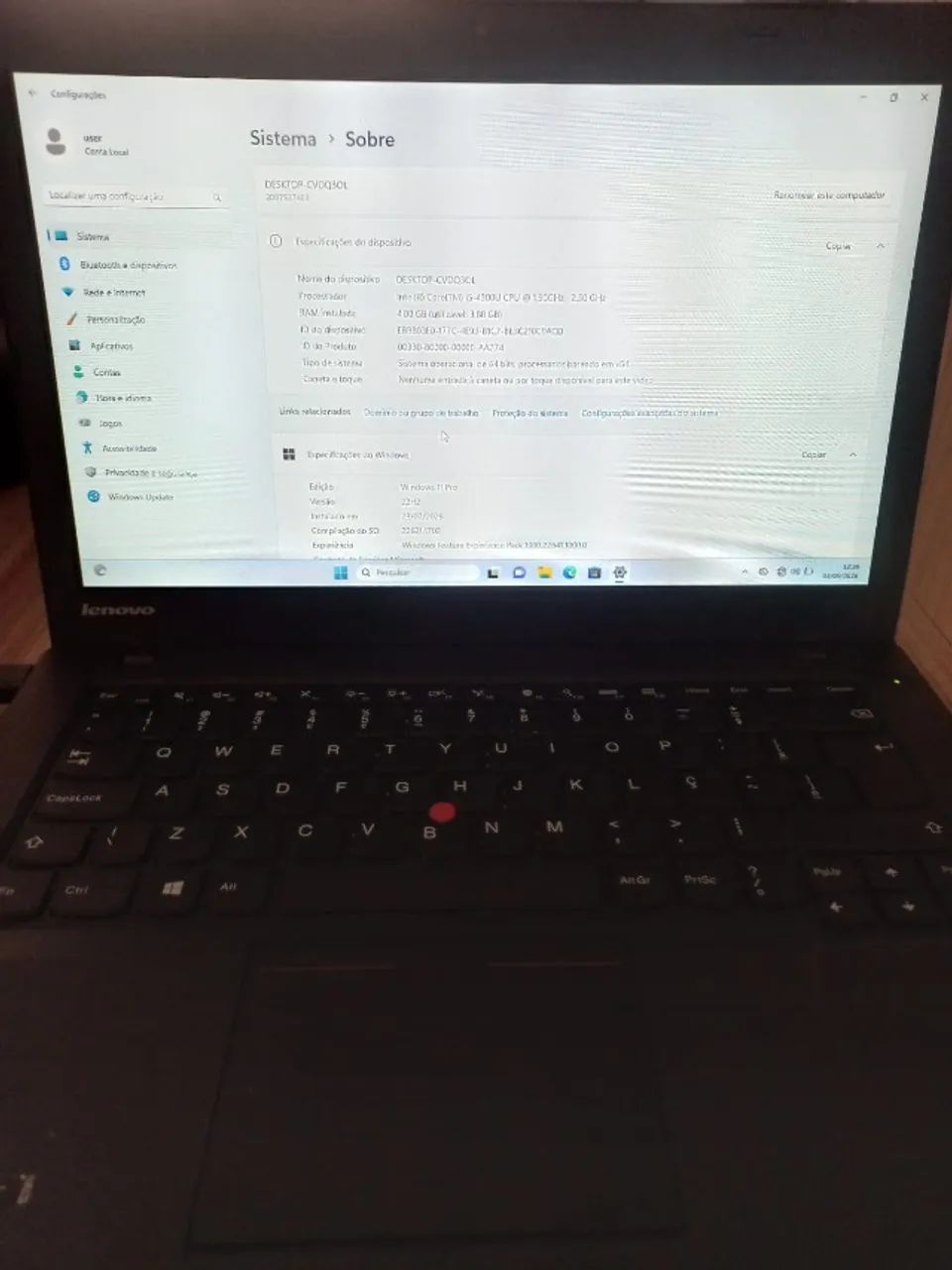 Notebook Lenovo Intel Core i5-4300U - 4GB RAM - 128GB-SSD  - Foto 2