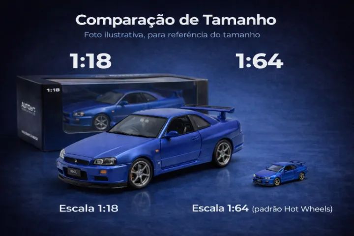 Miniatura Nissan Skyline GT-R R34 V-Spec 1/18 AutoArt - Hobbies e