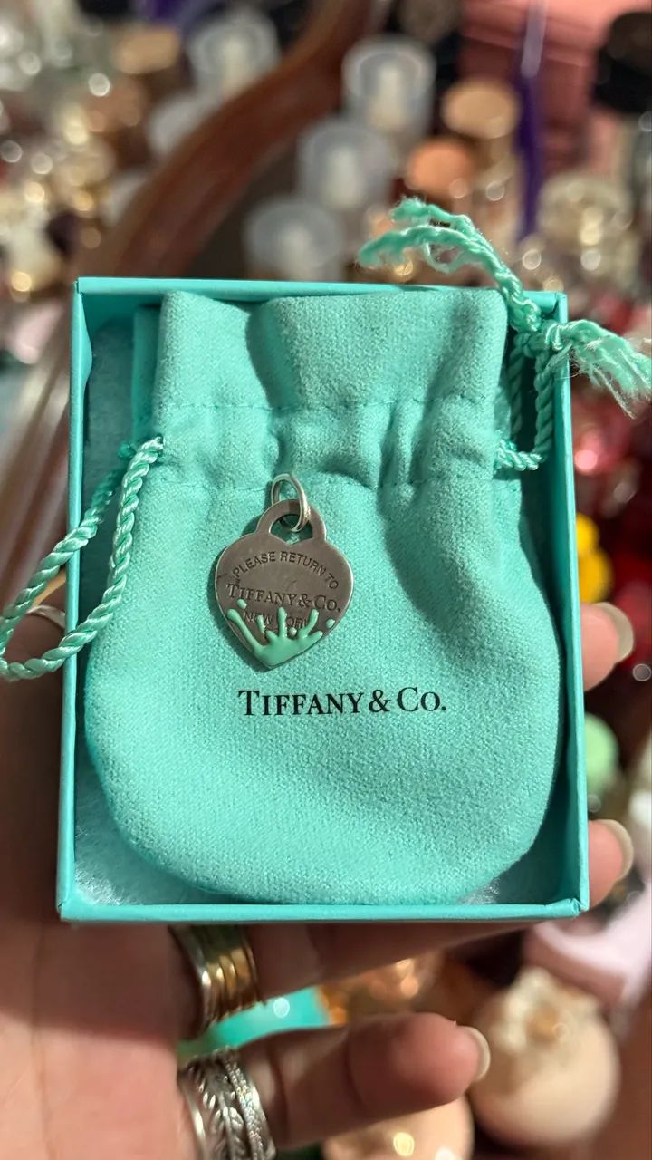 pingente tiffany & co heart tag splash blue