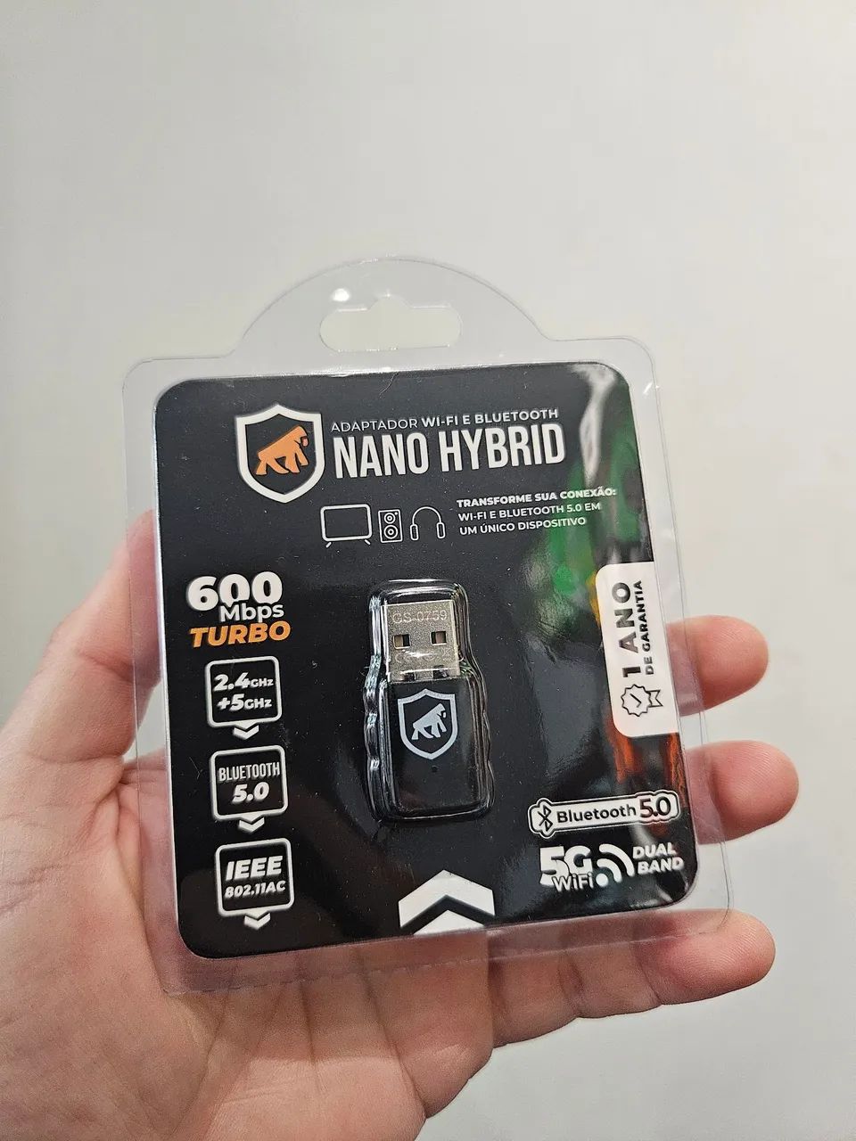 Adaptador Nano Wi-Fi 5G e Bluetooth Gshield 