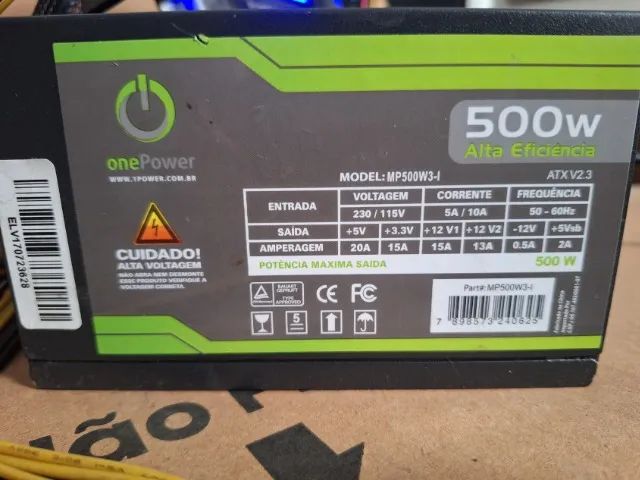 fonte atx one power 500w