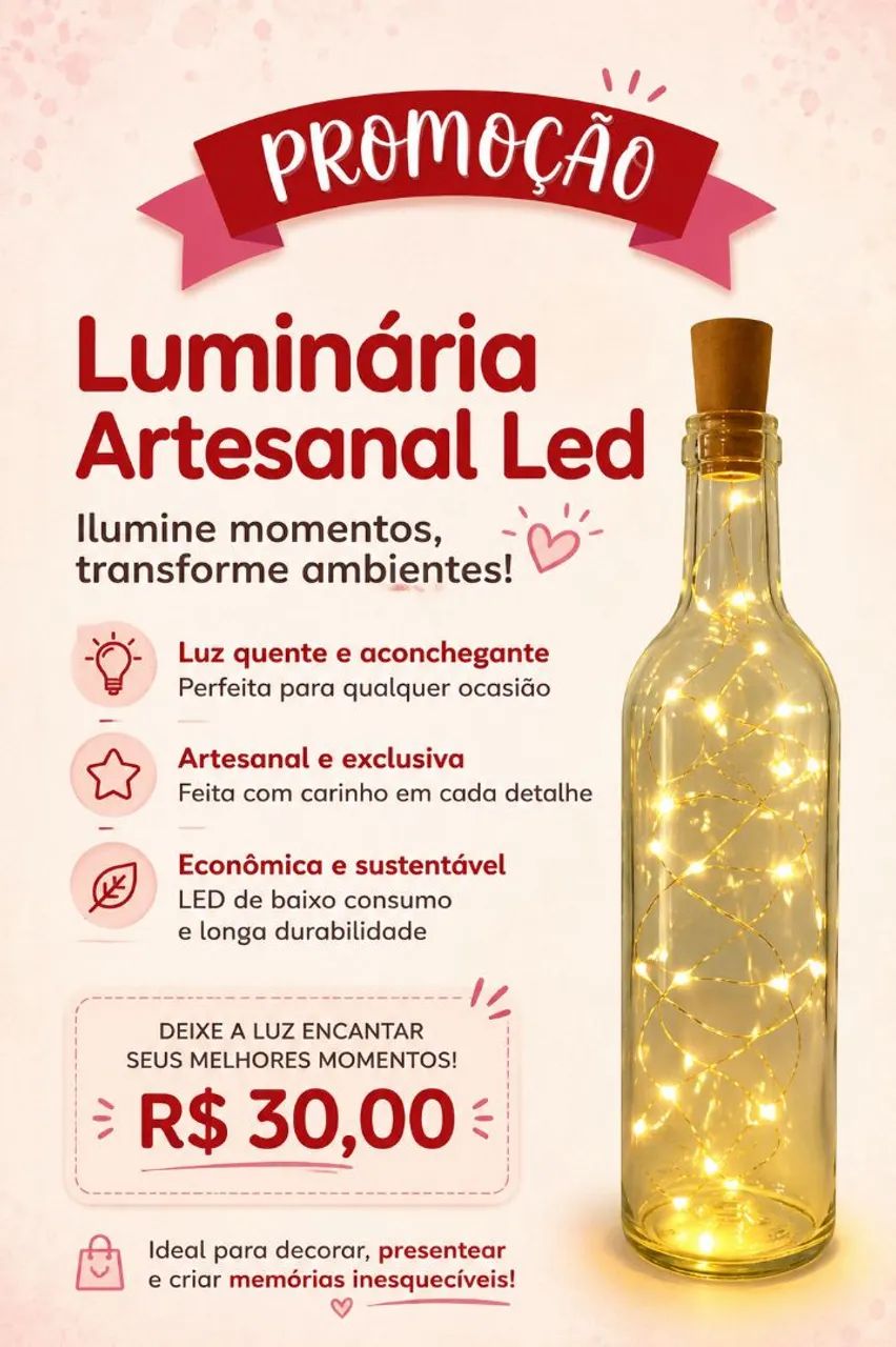 Luminária com luz de led decorada  - Foto 3