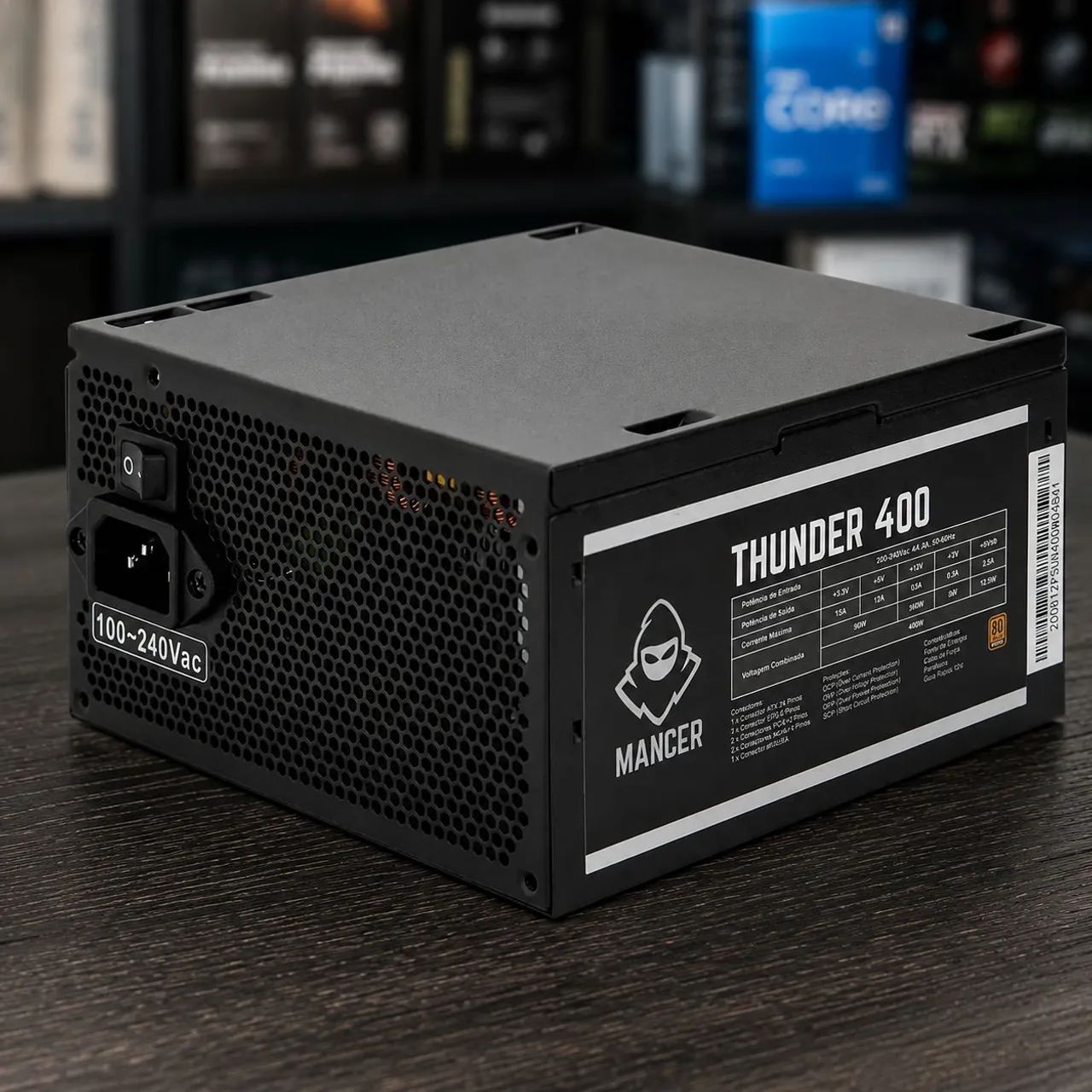 Fonte Mancer Thunder 400W 80 Plus Bronze | PFC Ativo | Bivolt