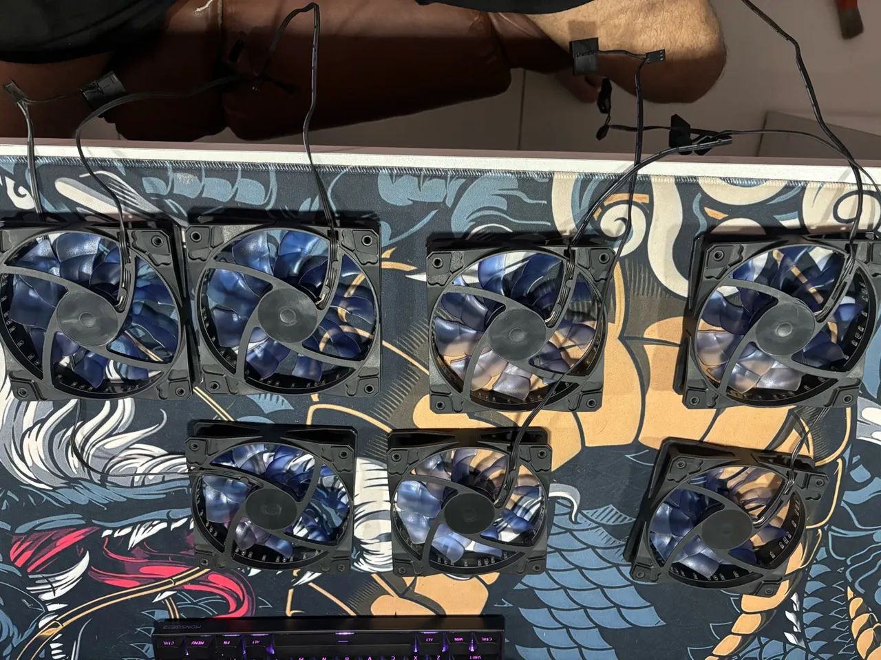 7 fans com led azul - Foto 2