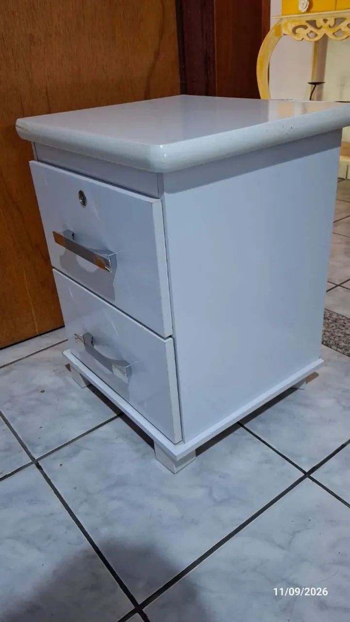 Mesa de Cabeceira Criado-mudo Branco - Foto 3