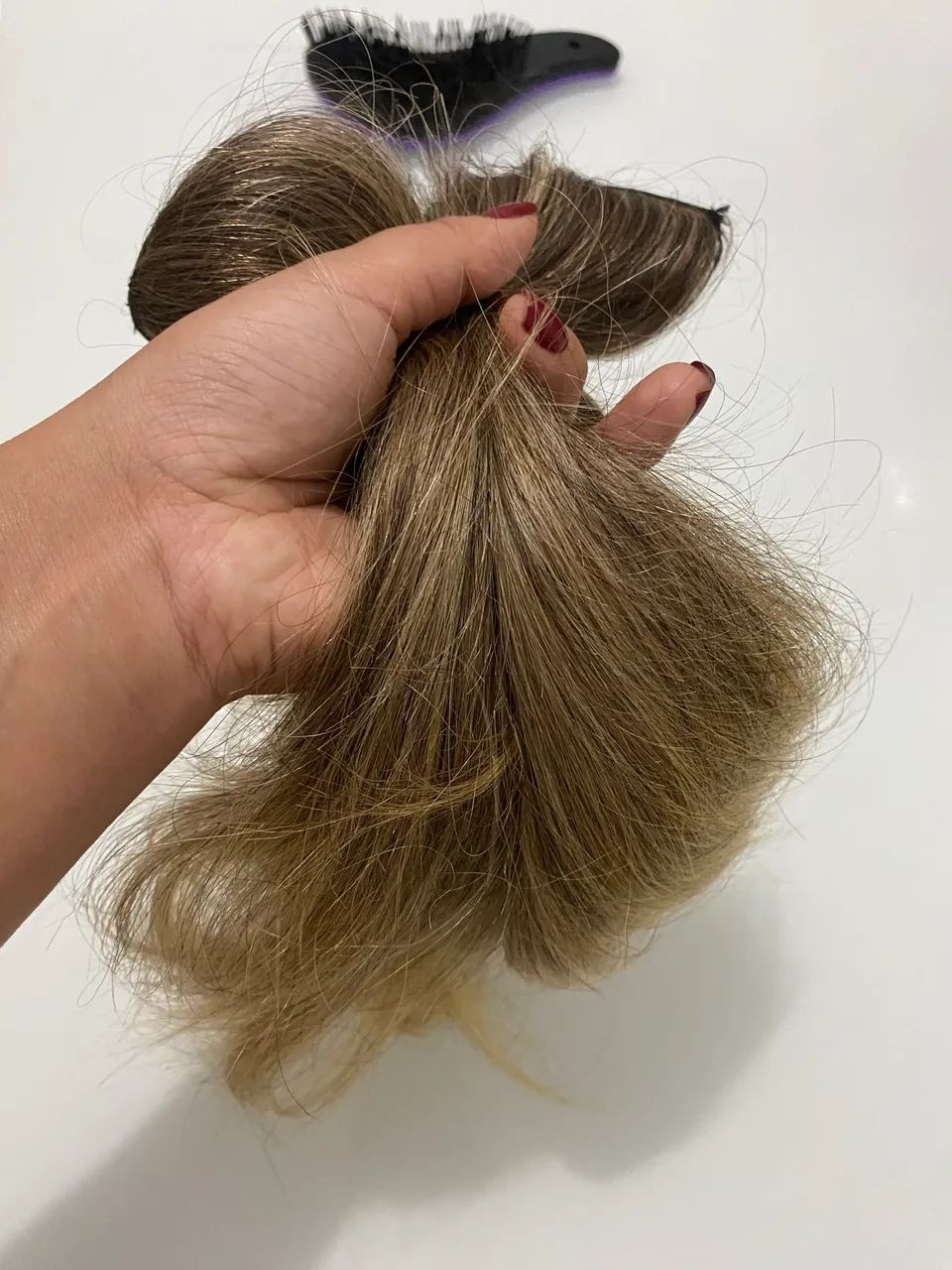 Cabelo humano 42 cm 