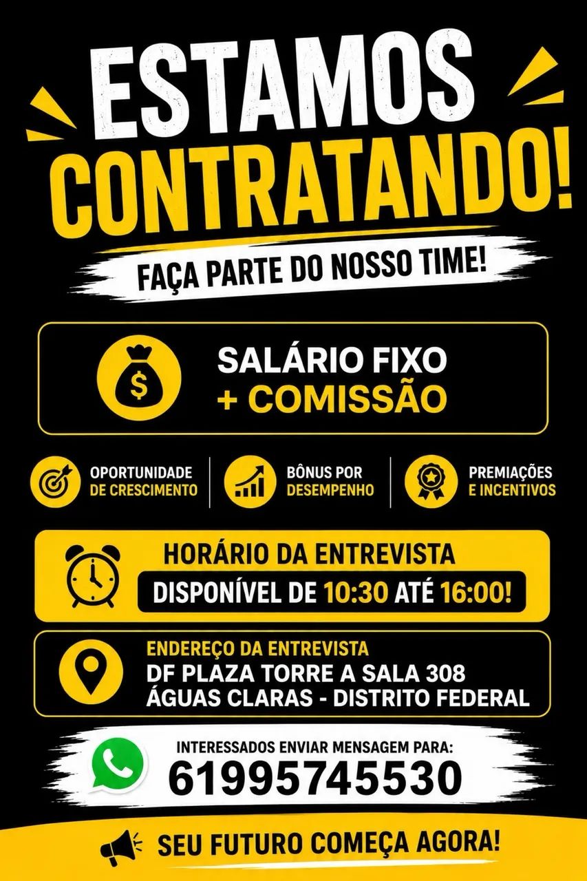 VAGA DE VENDEDOR SEM EXPERIÊNCIA