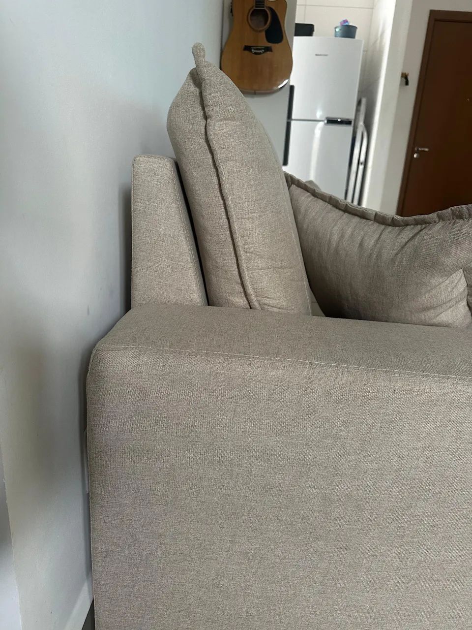 Sofá Três lugares em linho Bege - Foto 4