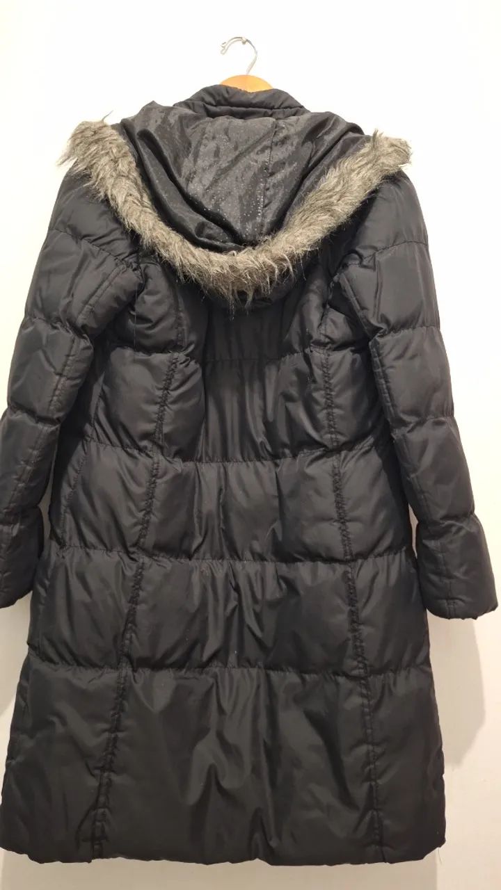 Casaco Feminino Acolchoado Denim Co. Original com Capuz e Pelo Sintético - Foto 2