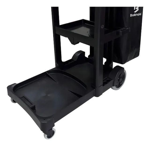 Carro funcional limpeza Bralimpia preto - Foto 3