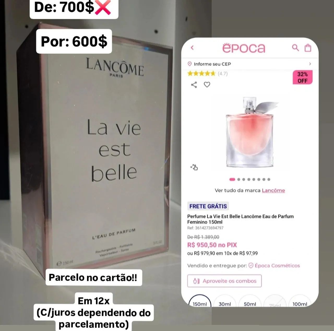 Perfume La vie est belle 150ml 
