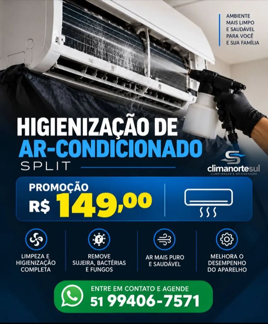 Higienização de ar condicionado split