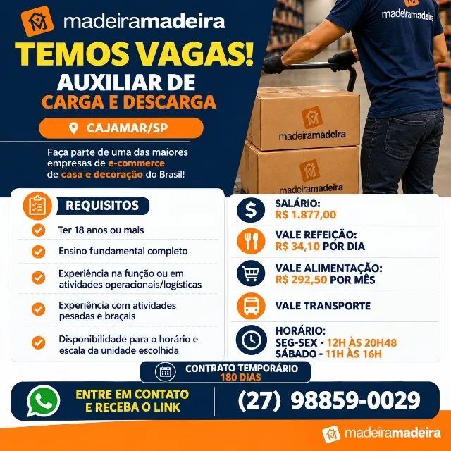 AUXILIAR DE CARGA E DESCARGA - MADEIRA MADEIRA