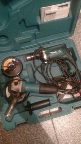 Kit lixadeira e furadeira de impacto Makita