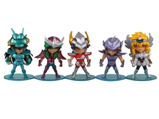 Kit com 05 Cavaleiros Dos Zodiaco de Bronze - 09 Cm - Novo - Barato 