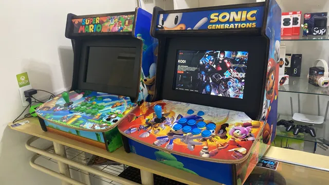 máquina de fliperama de mesa bartop - aluguel semanal - 3000 jogos.