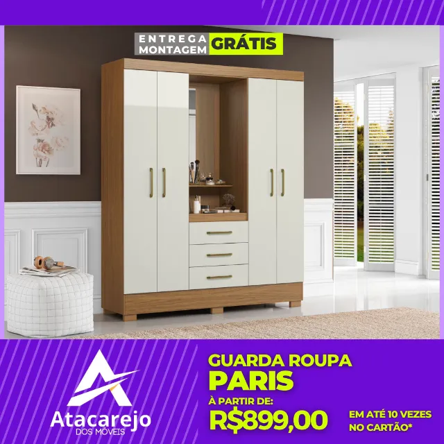 Guarda Roupa Casal Entrega e Montagem Gratis
