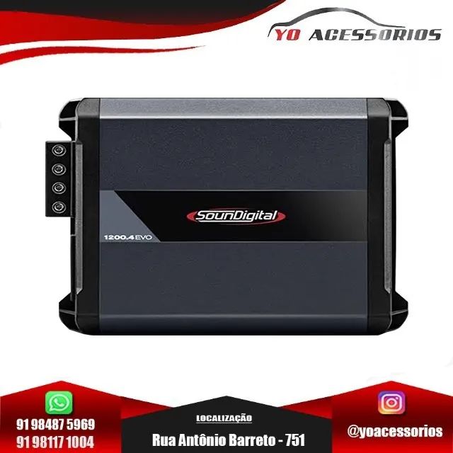 Modulo Amplificador 1 Canal 1200 Evo 4.0 Rms 2 Ohm Soundigital