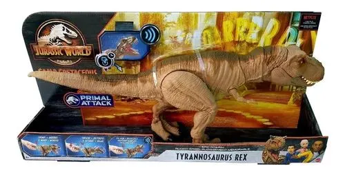Dinossauro Tirannosauro Rex Jurassic World Primal Attack Mattel