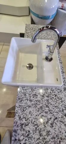 Pia banheiro completa branco dalas